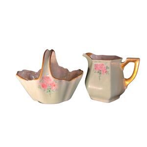 Vintage RS German & Bavarian creamer and sugar basket “set”